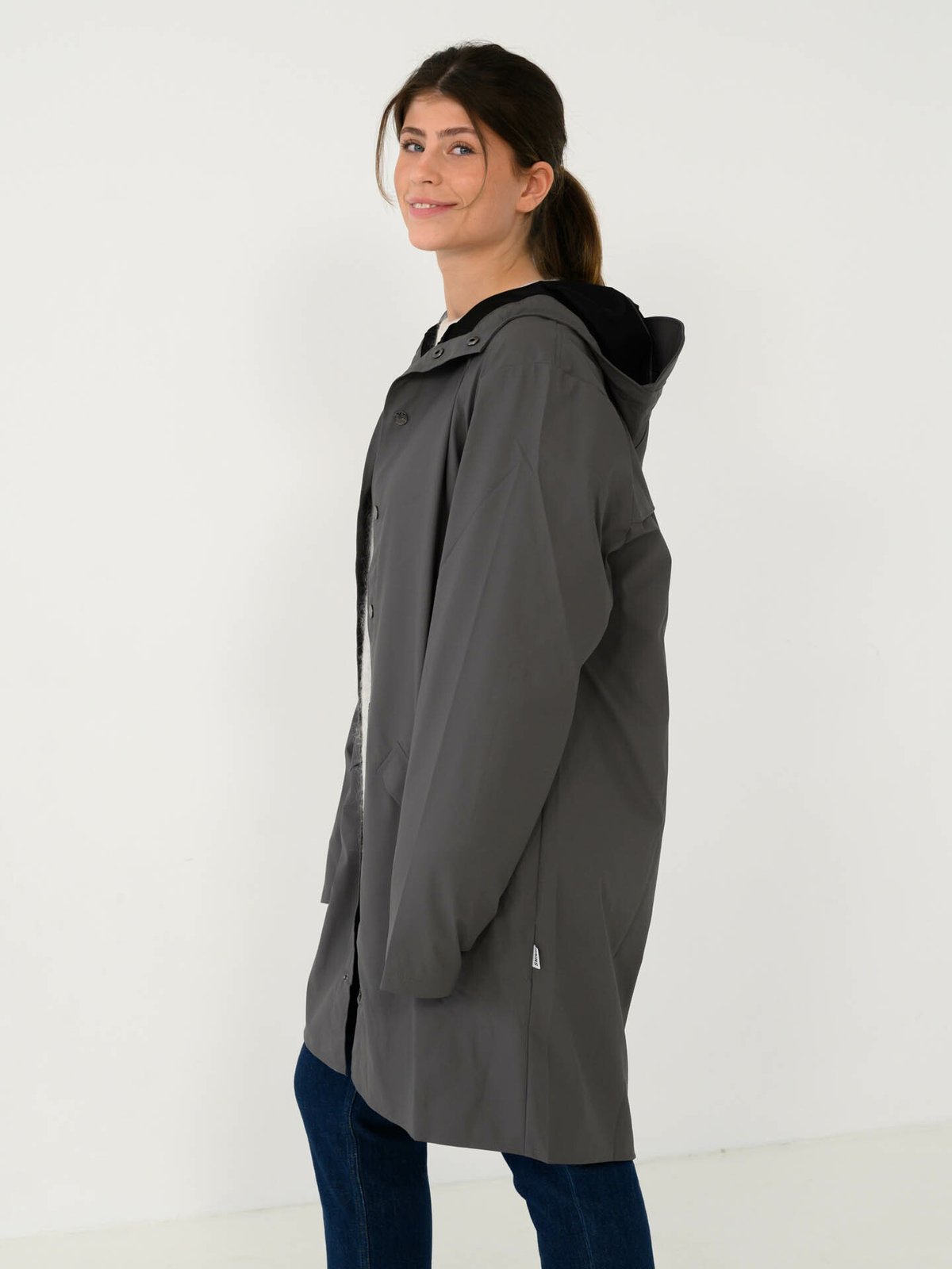 Rains Long Jacket Grey