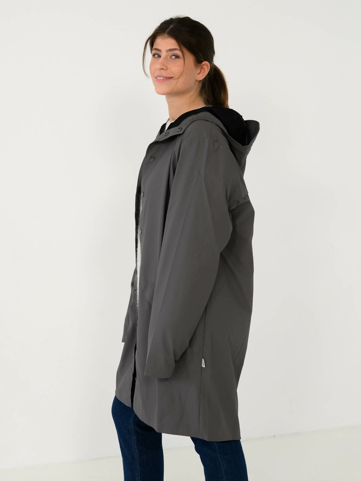 Rains Long Jacket Grey