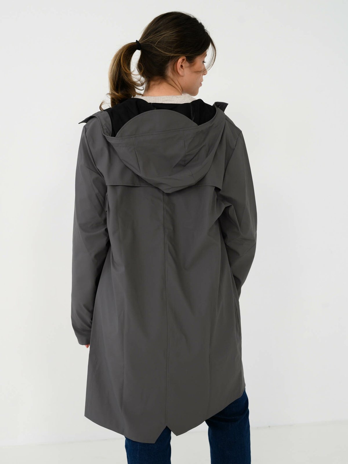 Rains Long Jacket Grey