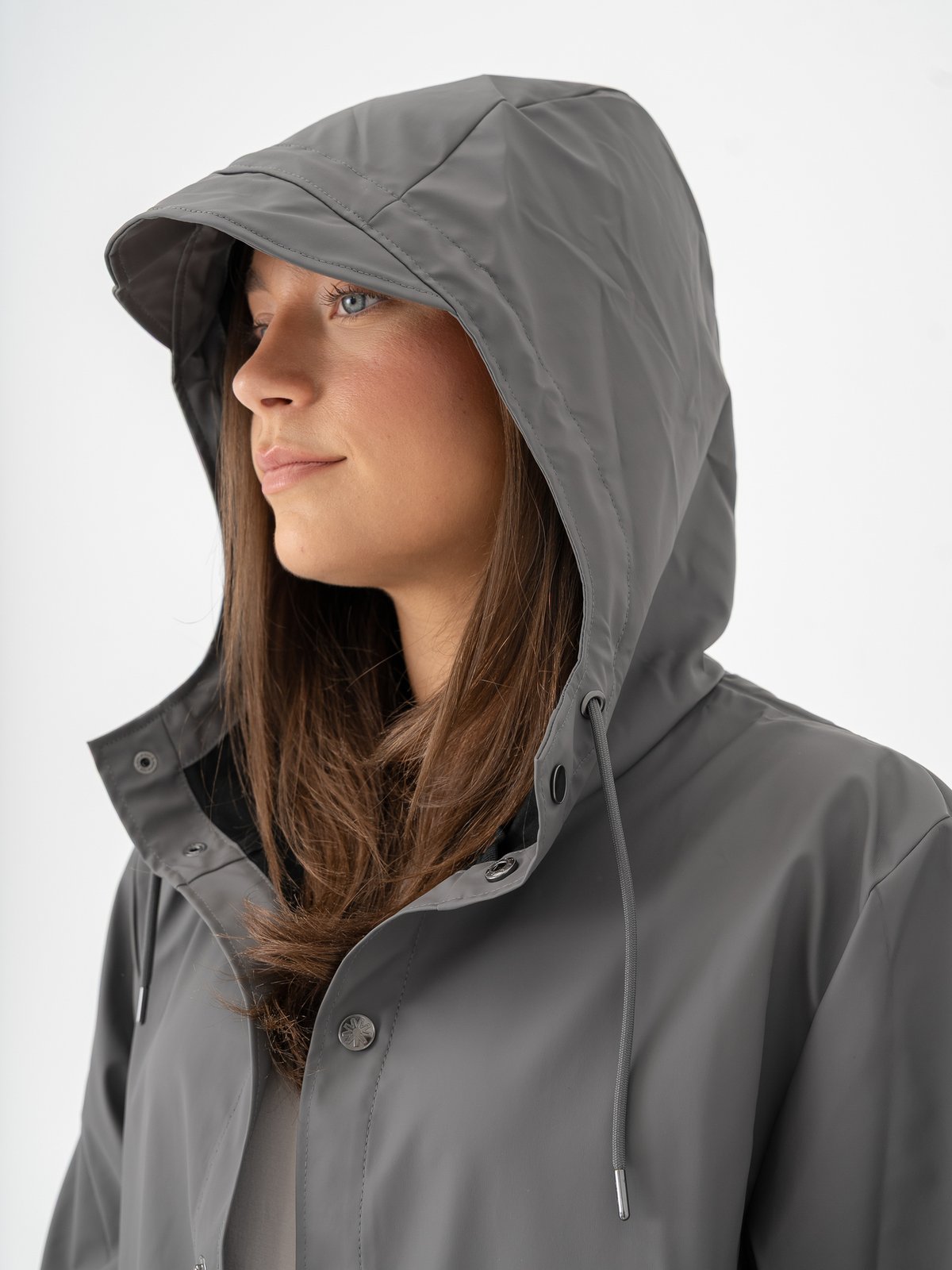 Rains Long Jacket Grey