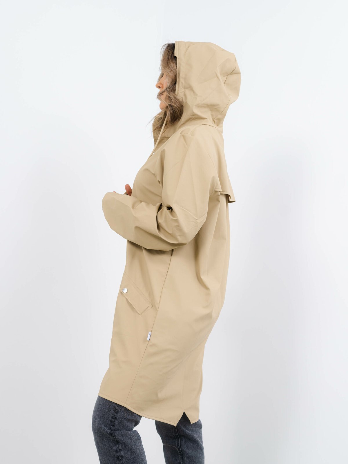 Rains Long Jacket Sand