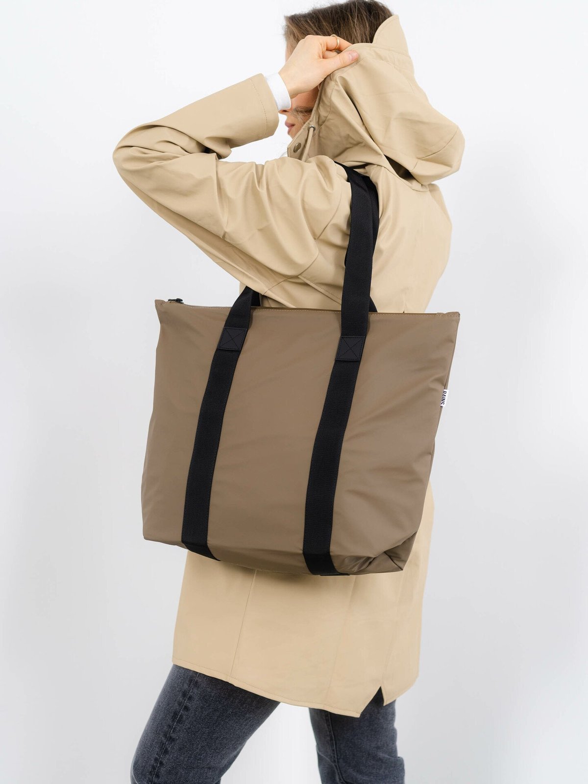 Rains Tote Bag Rush Wood