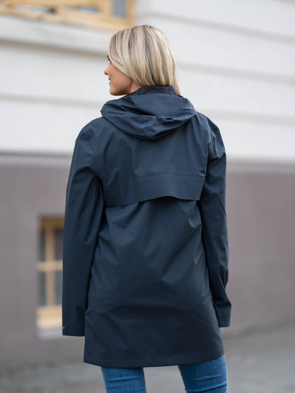 Rains Suva Hardshell Long Jacket Navy