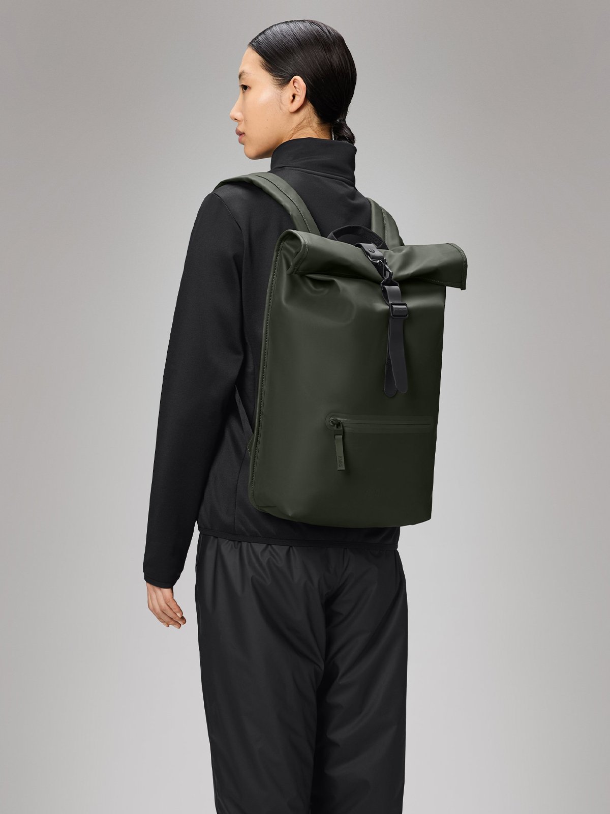 Rains Rolltop Rucksack Green