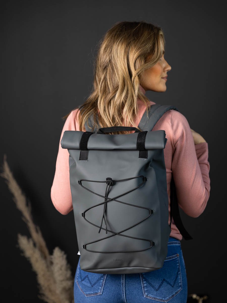 Rains Velcro Rolltop Backpack Slate