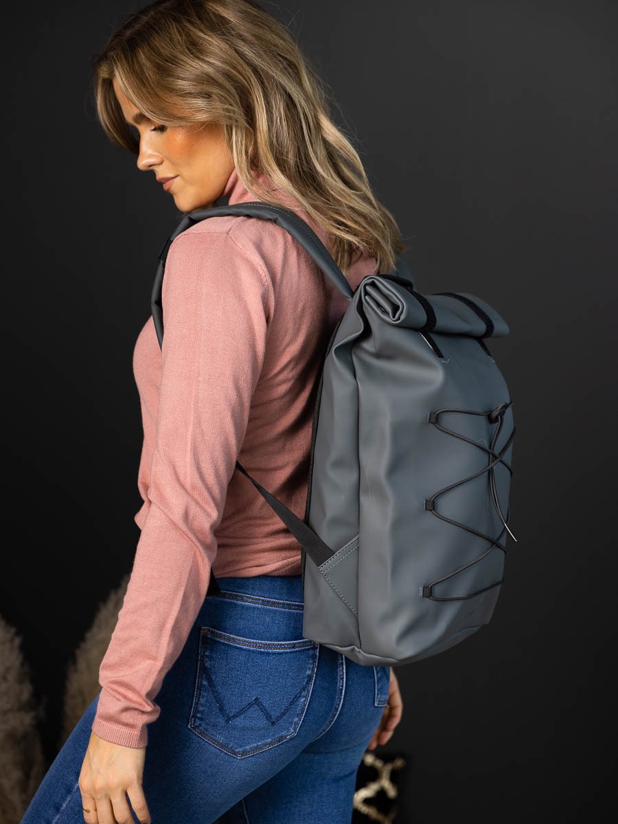 Rains Velcro Rolltop Backpack Slate