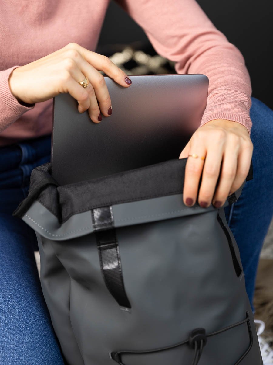 Rains Velcro Rolltop Backpack Slate