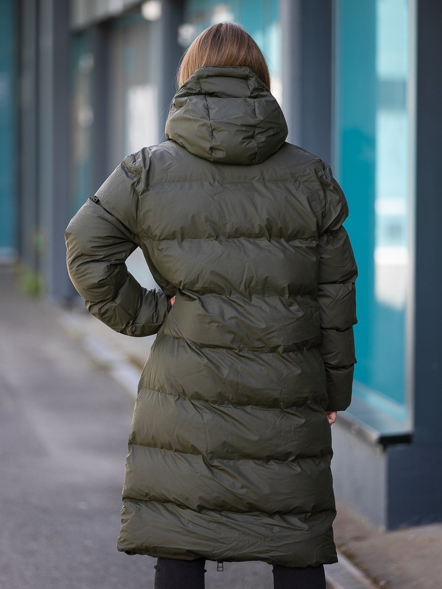 Rains Long Puffer Jacket Green
