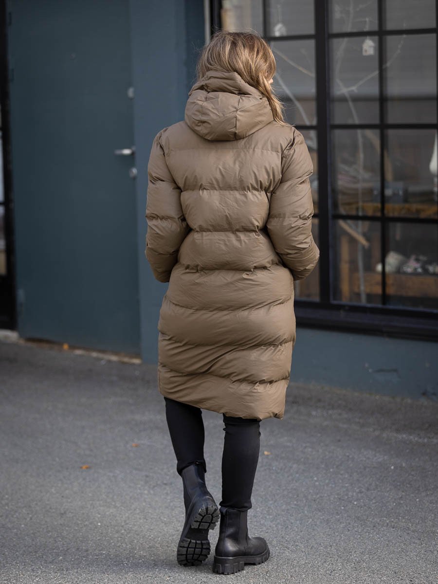 Rains Long Puffer Jacket Brun