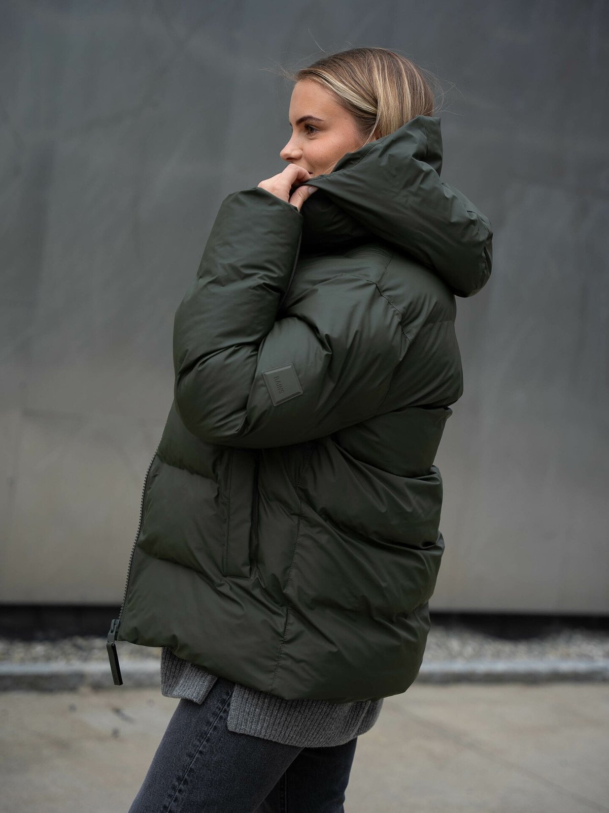 Rains Alta Puffer Jacket Green