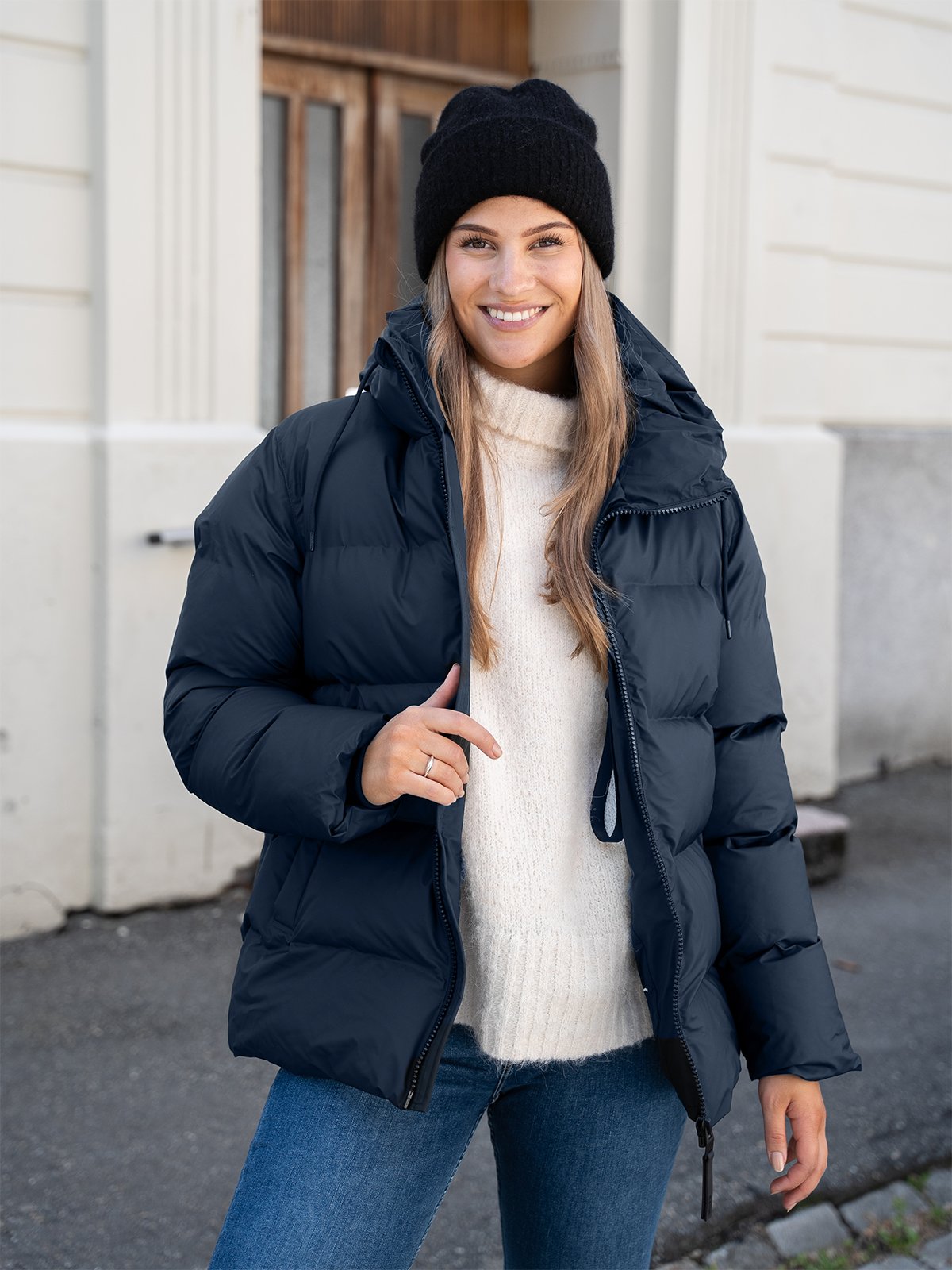 Rains Alta Puffer Jacket Navy