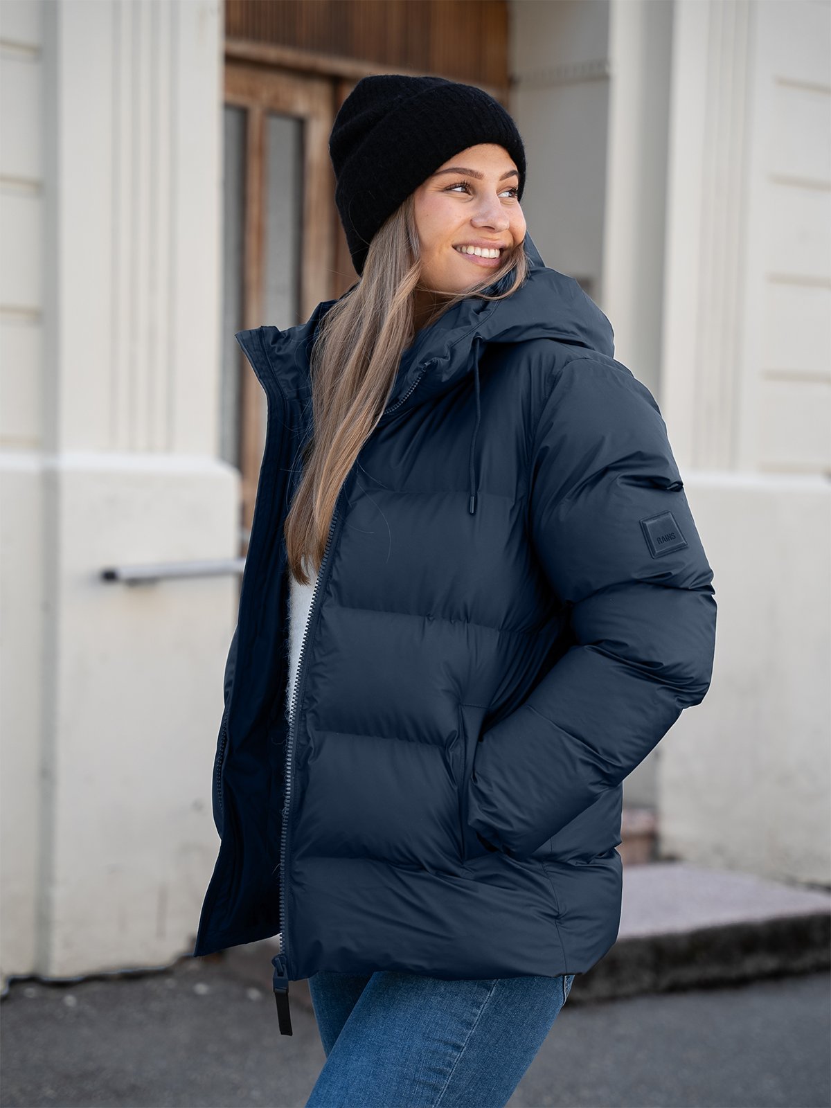 Rains Alta Puffer Jacket Navy