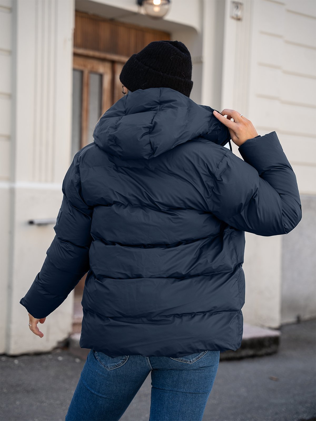 Rains Alta Puffer Jacket Navy