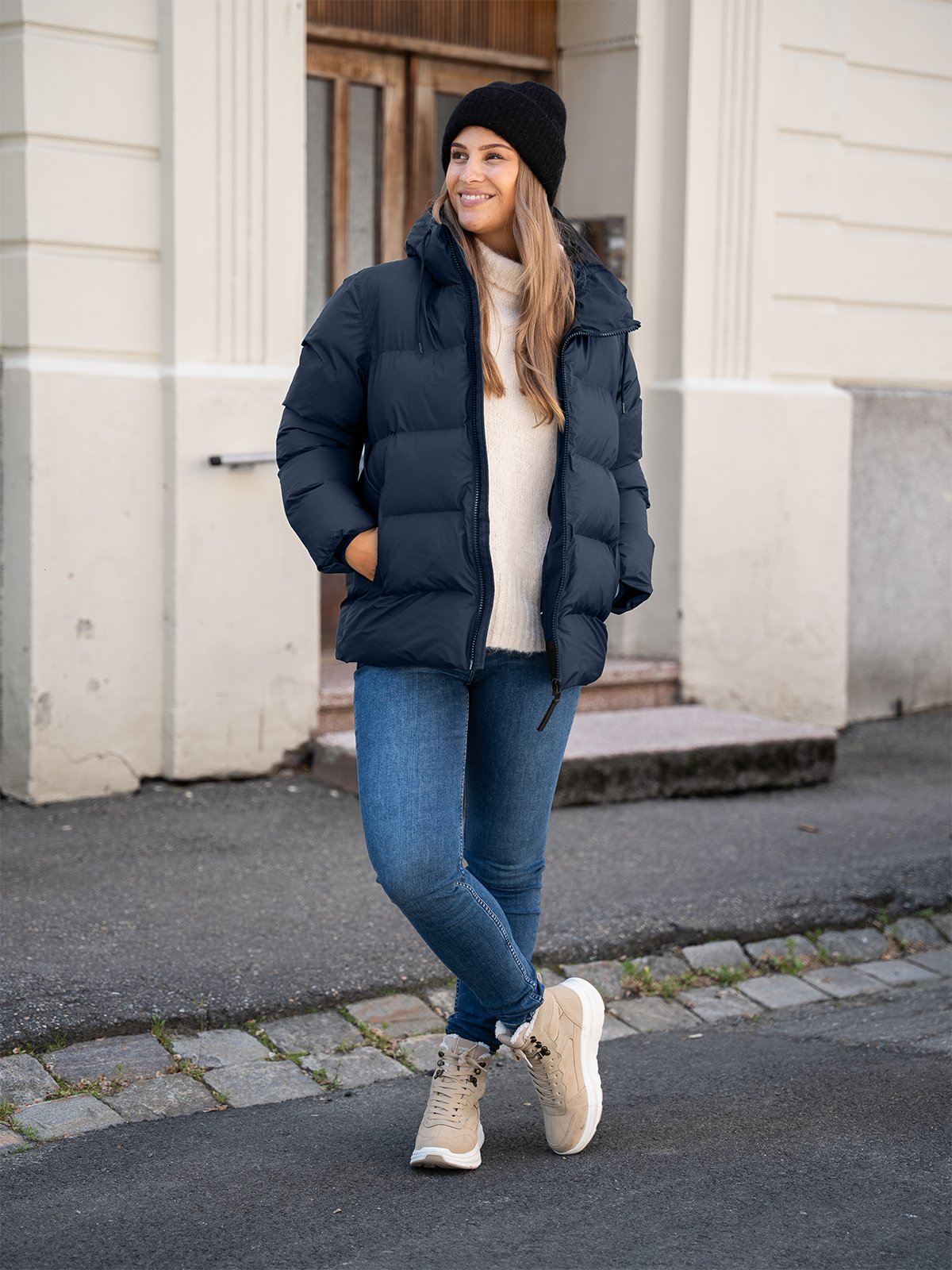 Rains Alta Puffer Jacket Navy