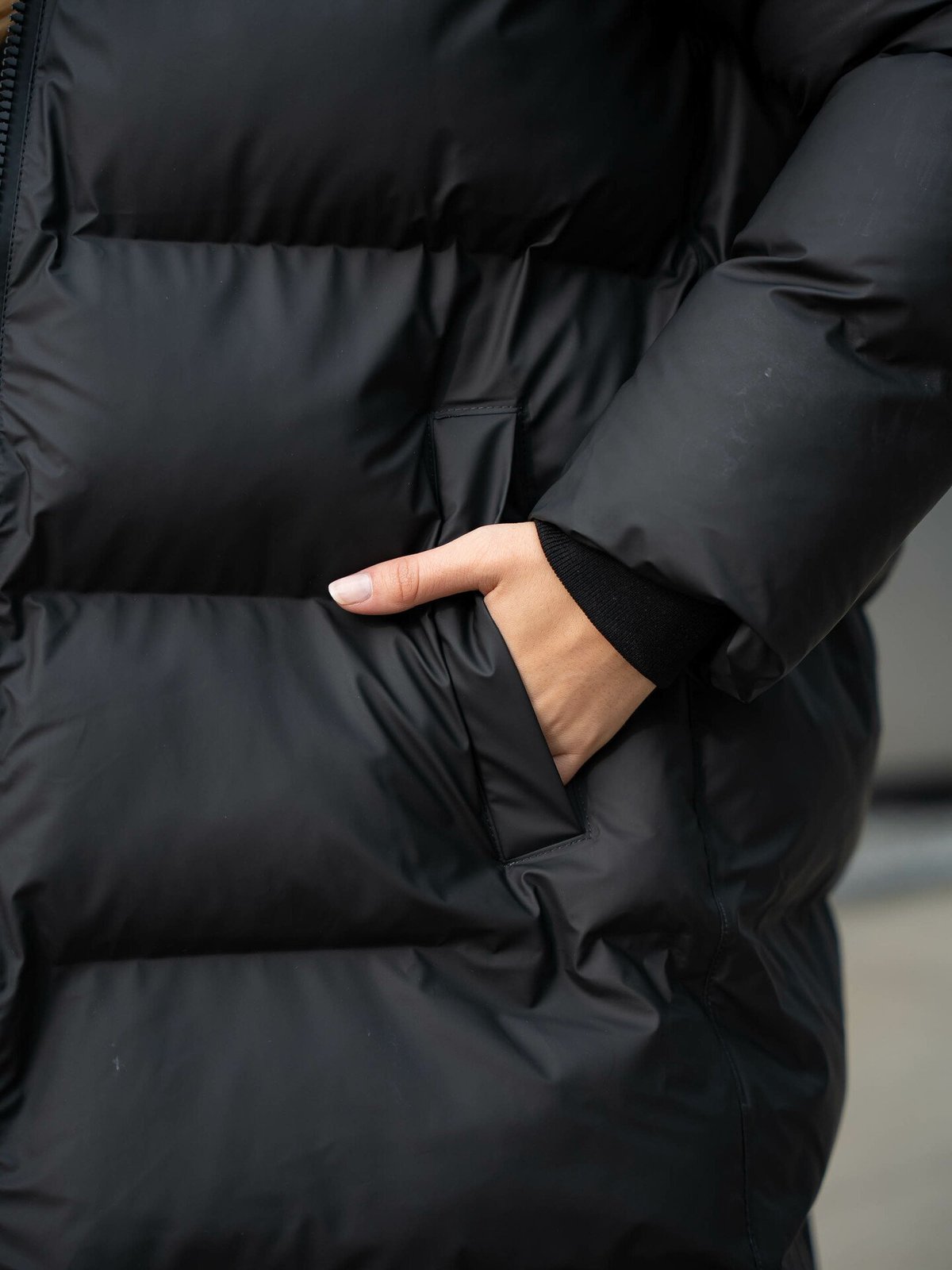 Rains Alta Longer Puffer Jacket Black