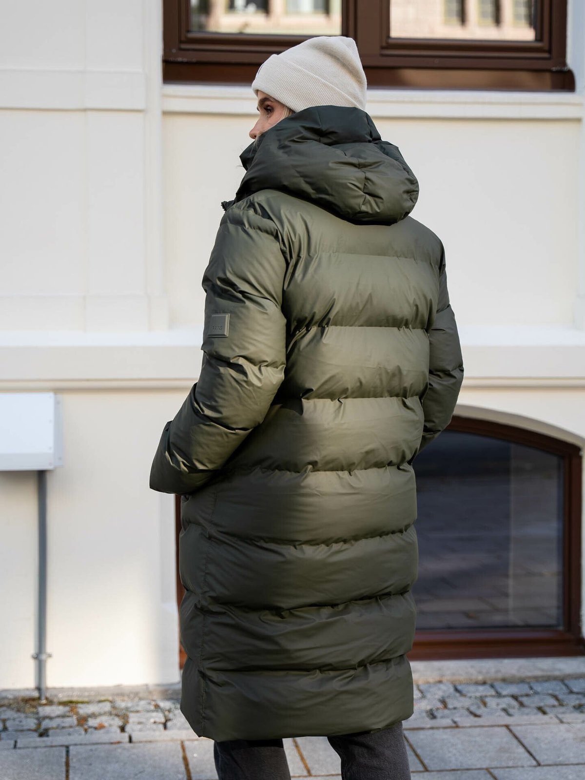 Rains Alta Longer Puffer Jacket Green