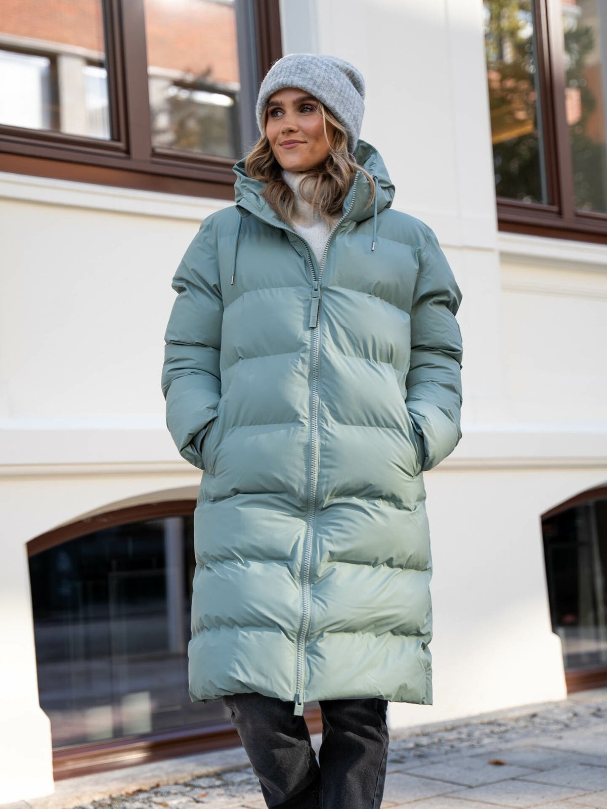 Rains Alta Longer Puffer Jacket Haze