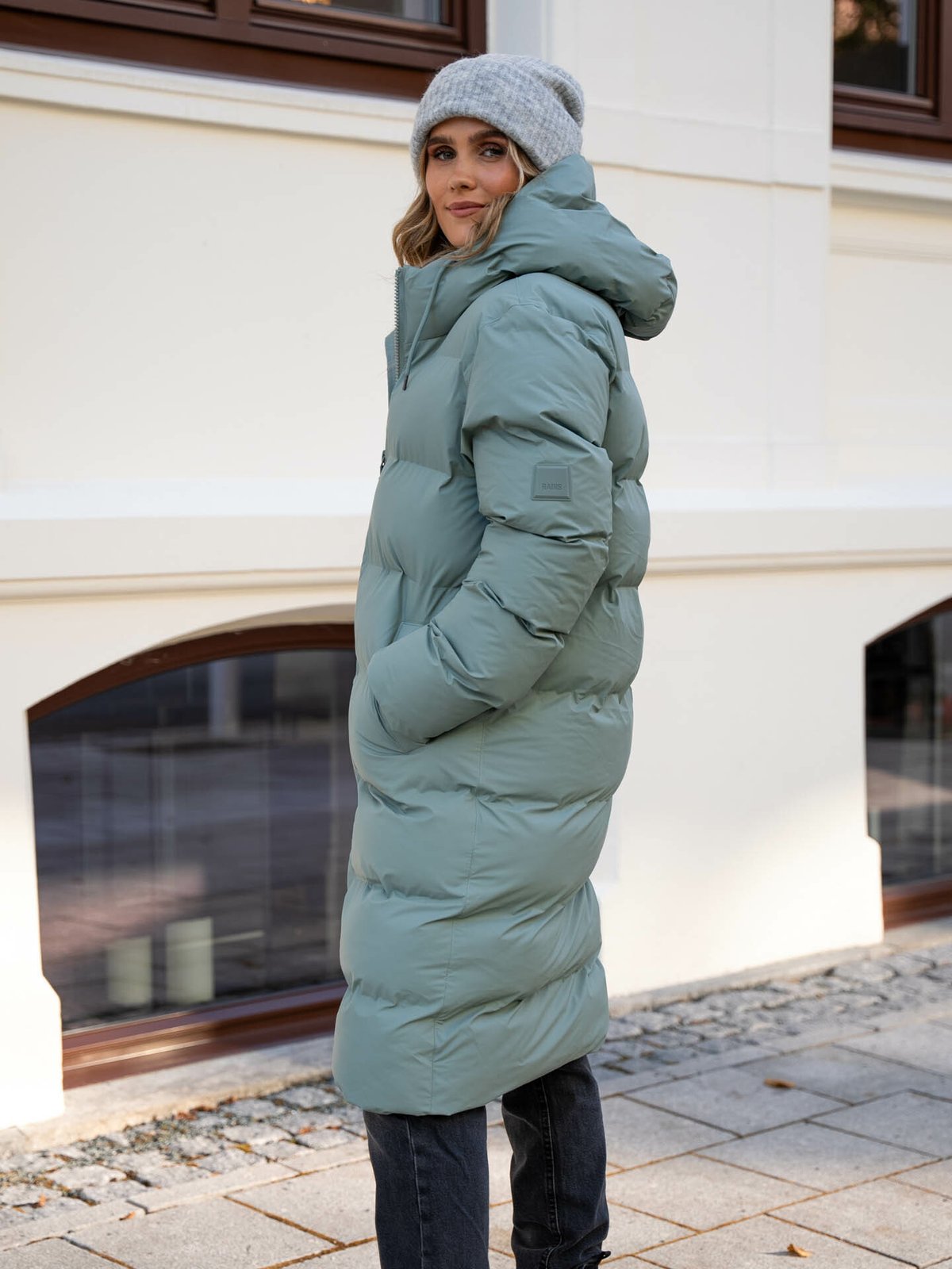 Rains Alta Longer Puffer Jacket Haze