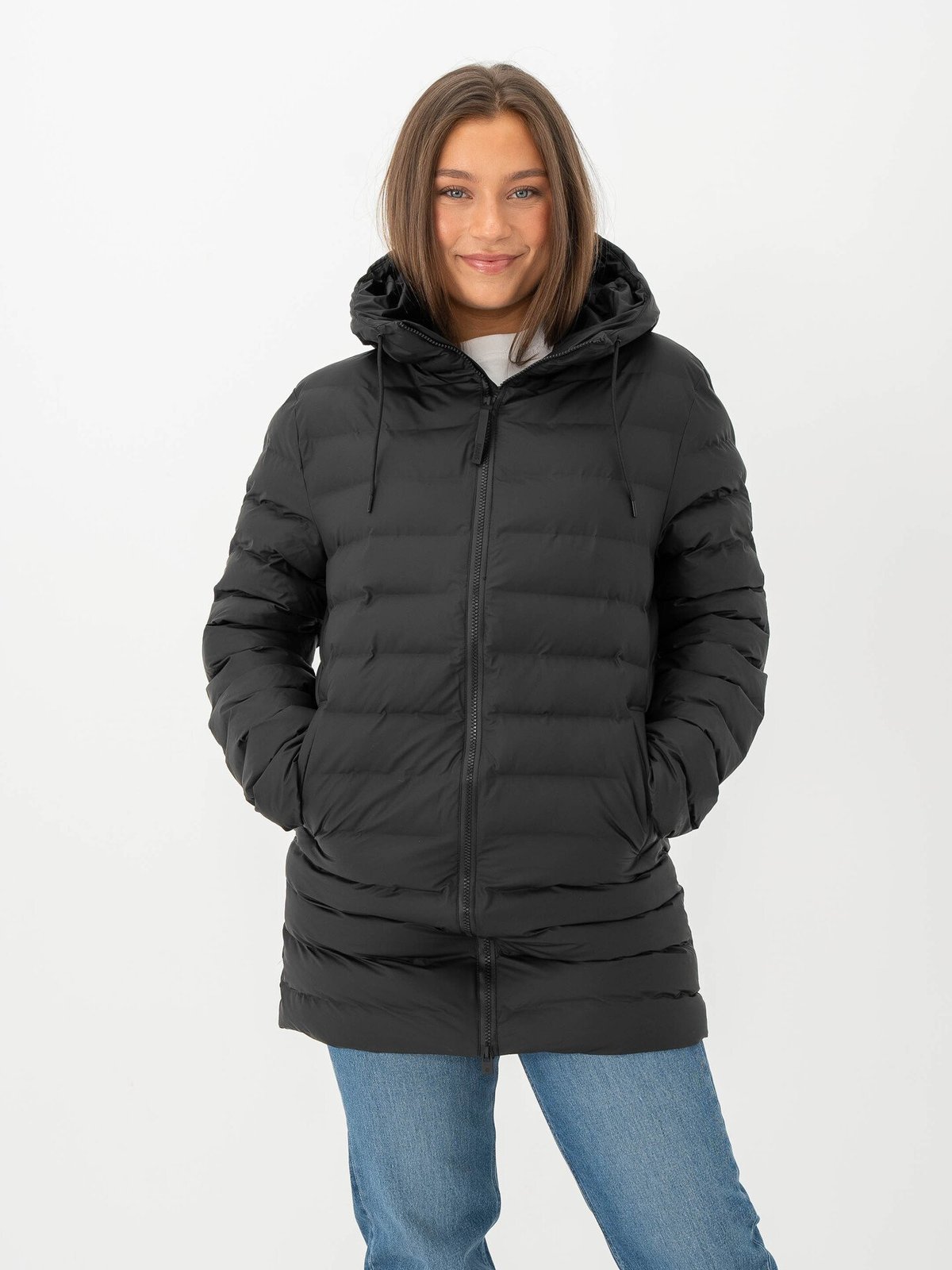 Rains Lohjal Long Puffer Jacket 01 Black