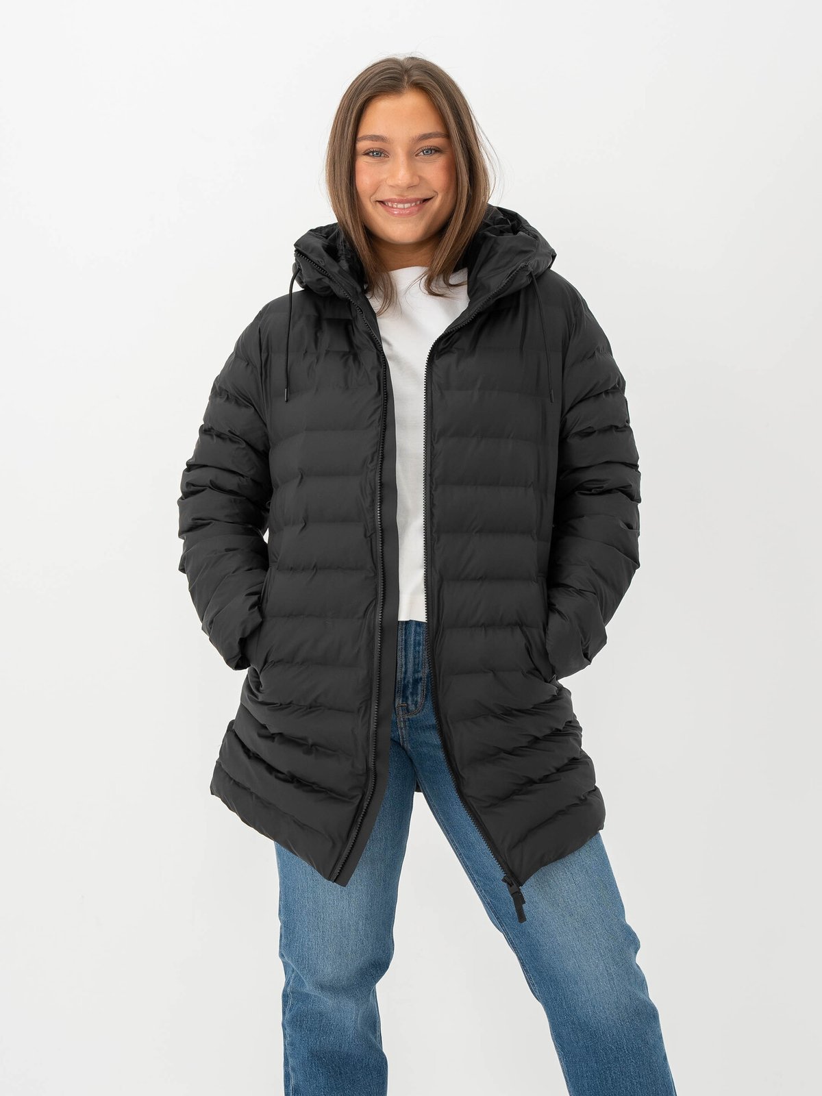 Rains Lohjal Long Puffer Jacket 01 Black