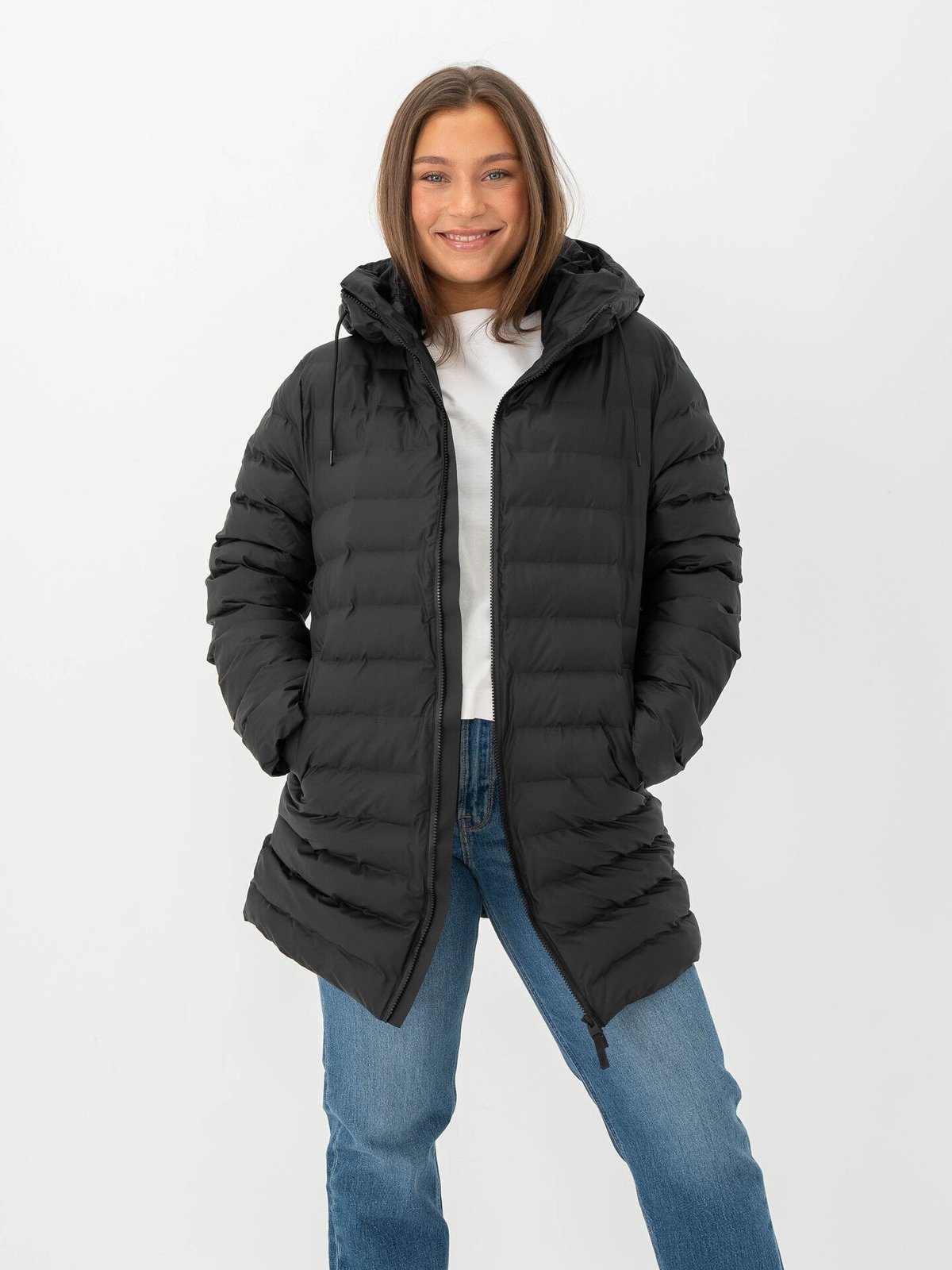 Rains Lohjal Long Puffer Jacket 01 Black
