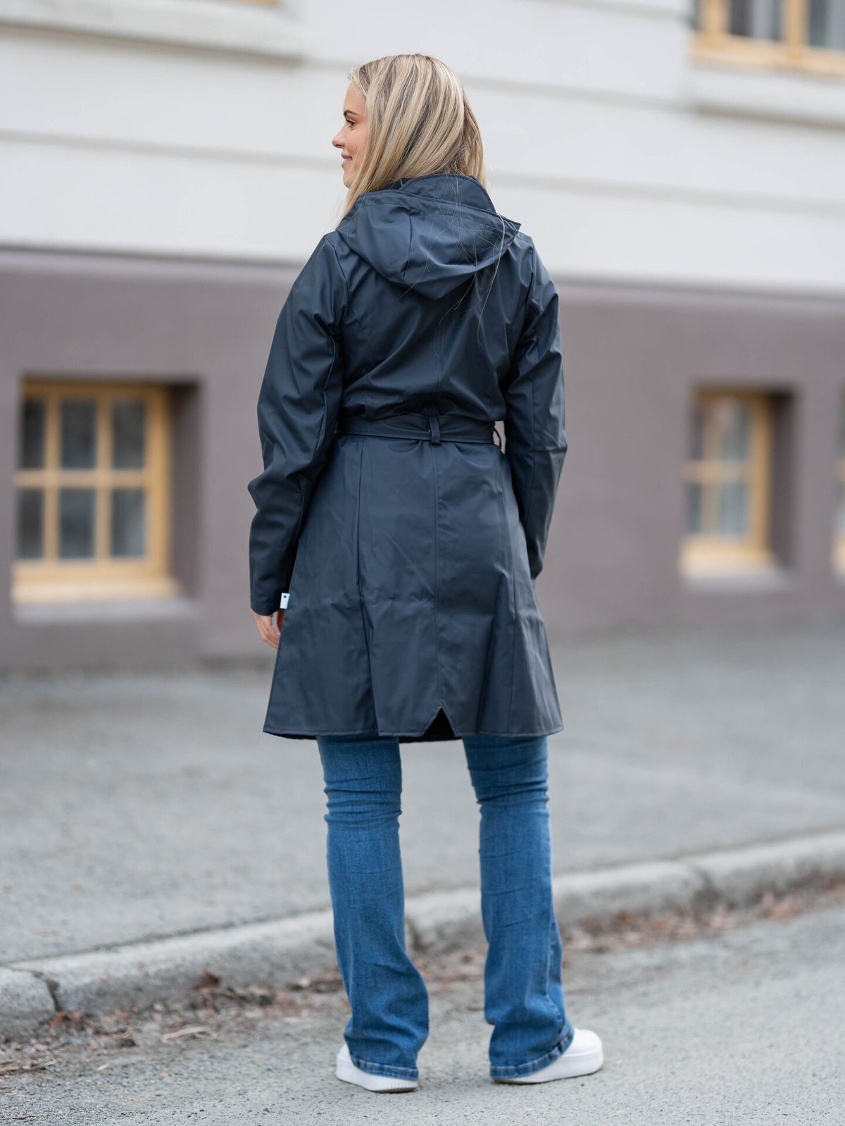 Rains Curve Long Jacket W3 Navy