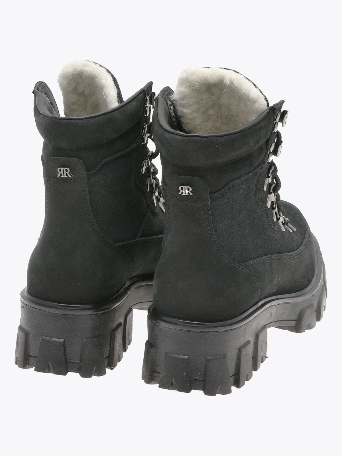 Roberto Rosso Leather Combat Boot Warm Black