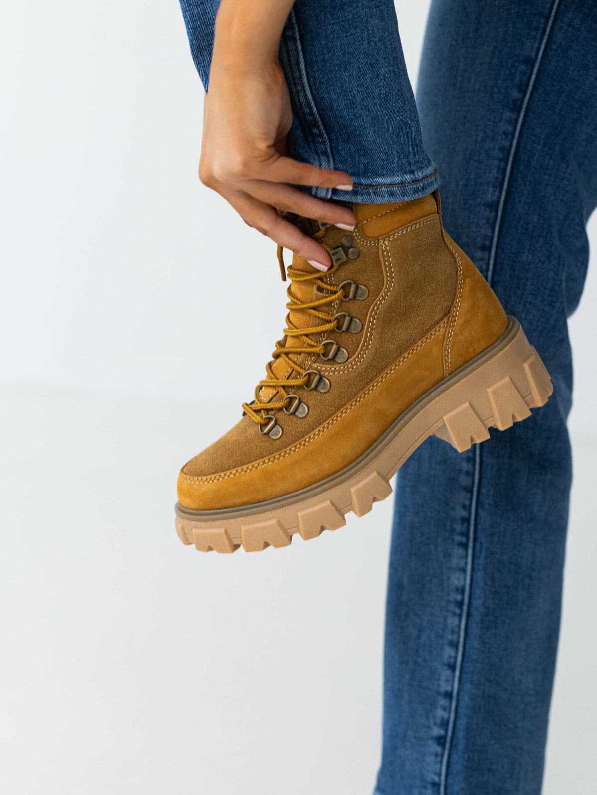 Roberto Rosso Leather Combat Boot Warm Tan