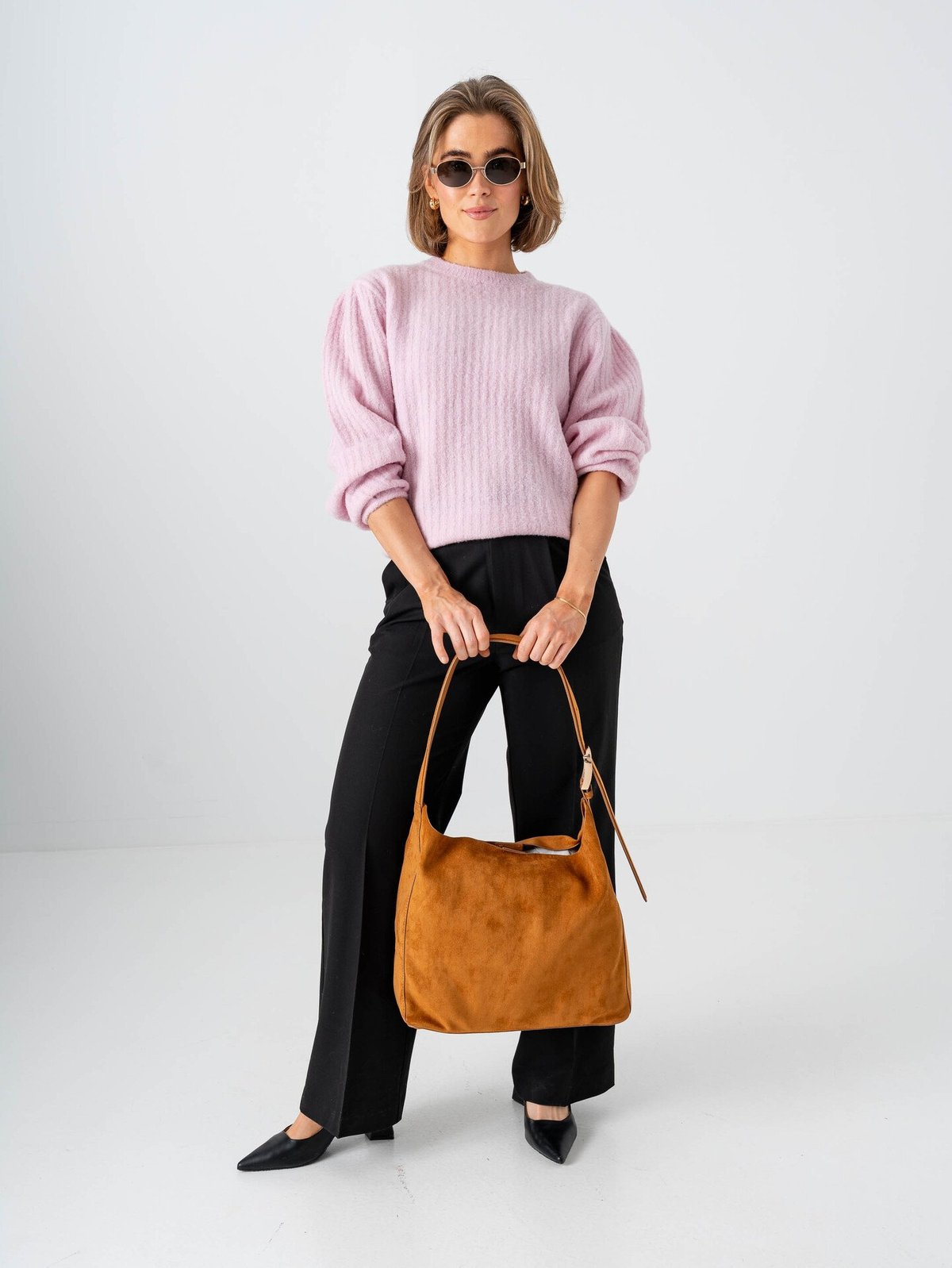 Roberto Rosso Sabbia Suede Handbag Camel