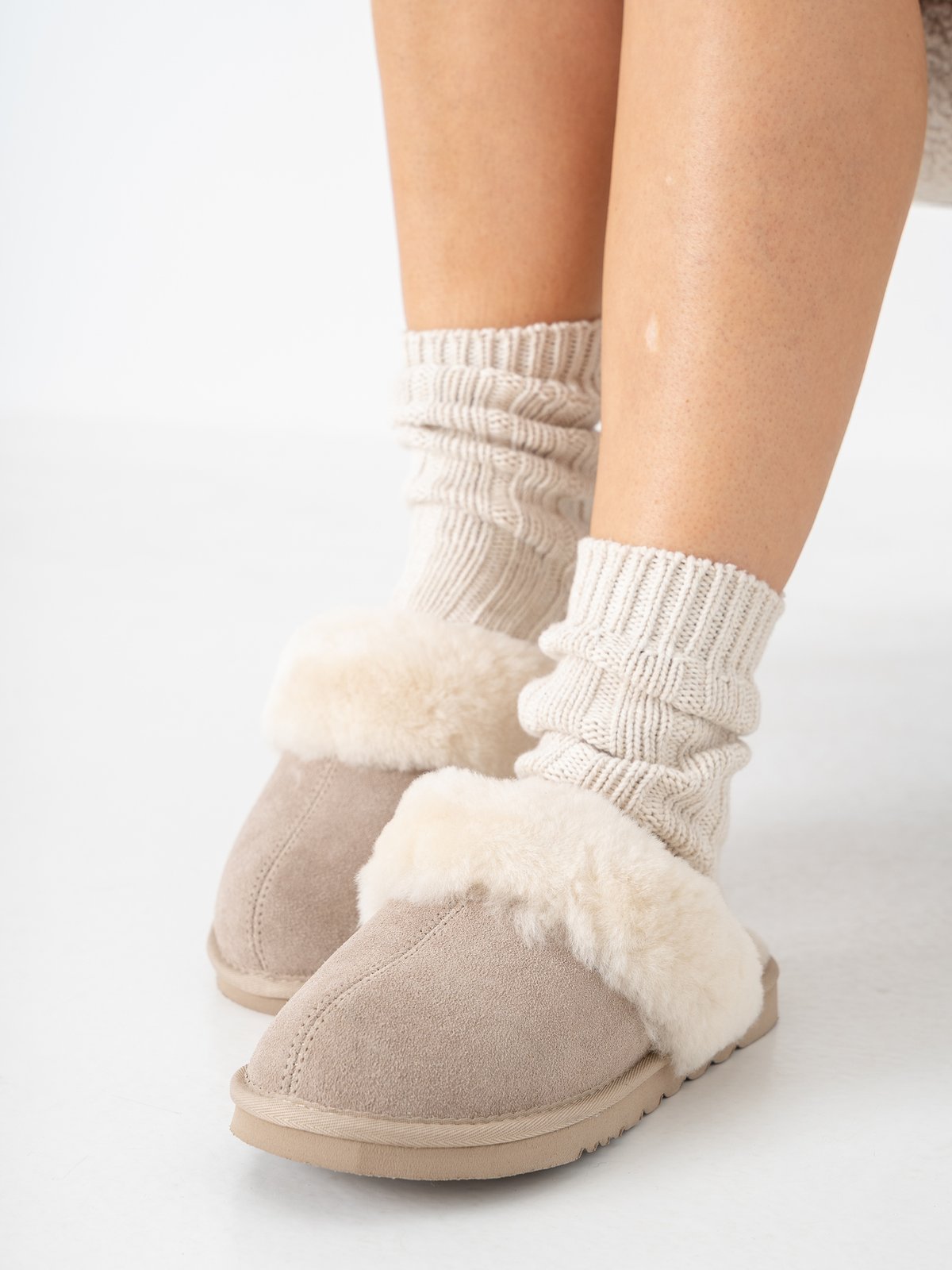 Roberto Rosso Sheepskin Slipper Light Grey