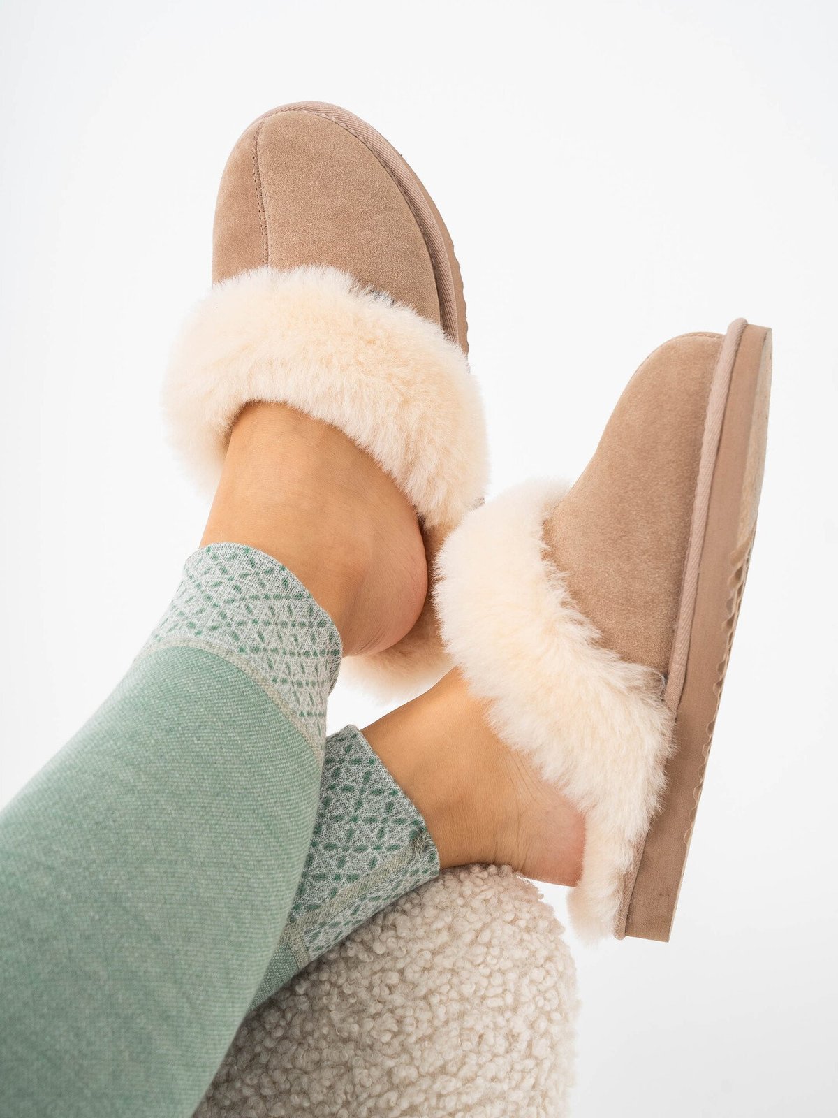 Roberto Rosso Sheepskin Slipper Twig