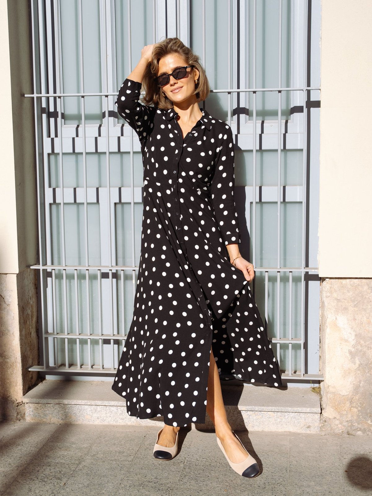 Roberto Rosso Trieste Ballerina Leather Beige / Black