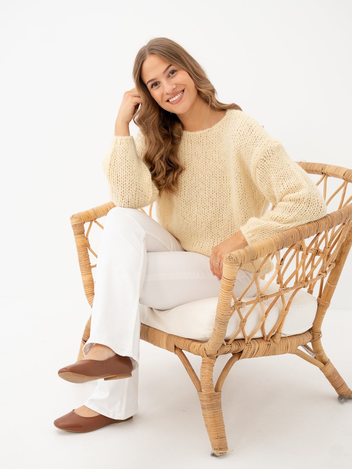 Roberto Rosso Trieste Ballerina Leather Cognac