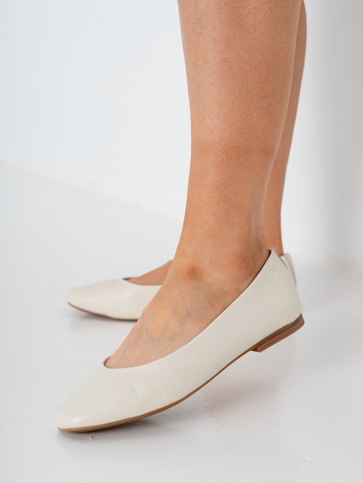 Roberto Rosso Trieste Ballerina Leather Beige