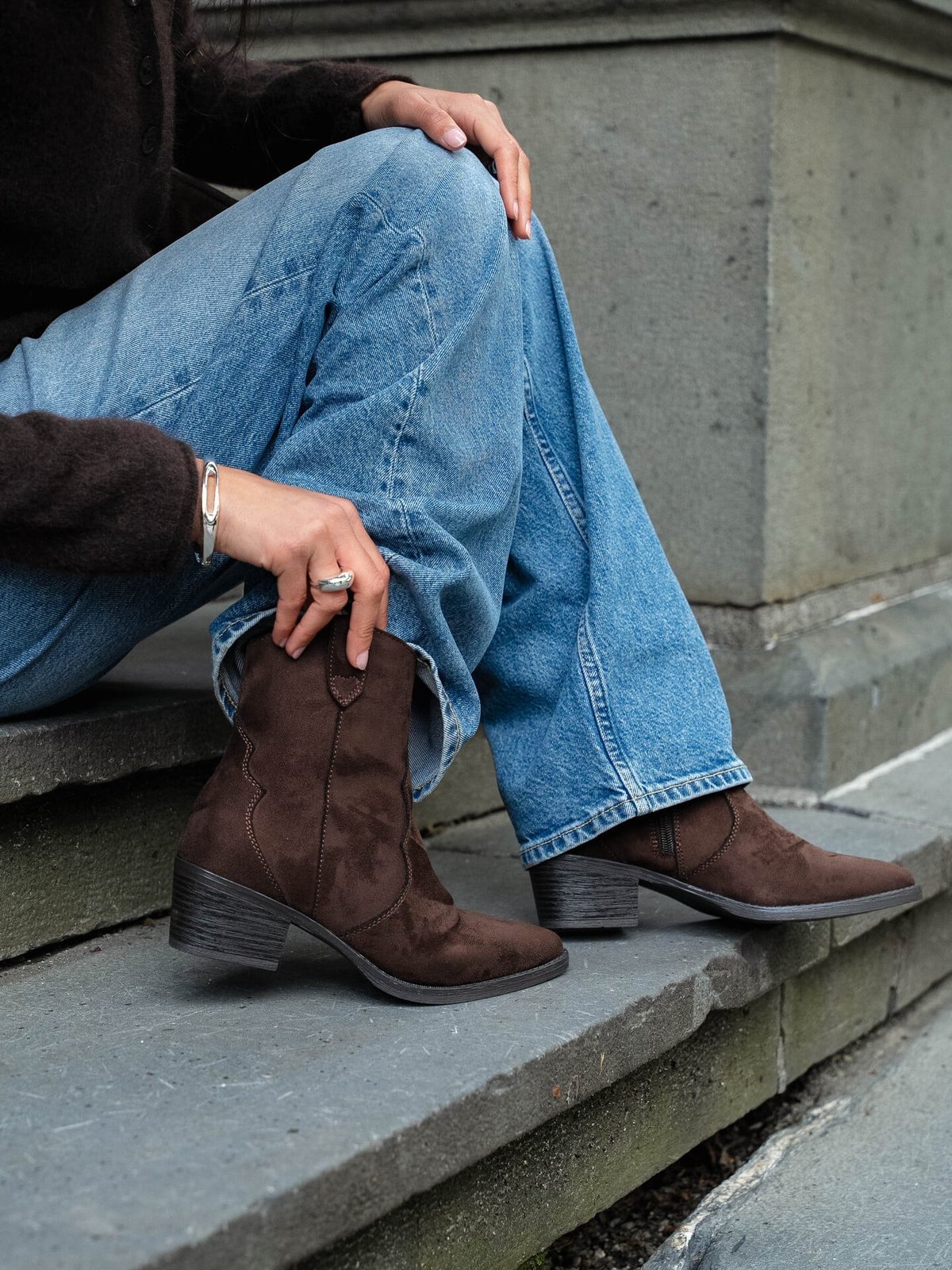 Roberto Rosso Western Boot Low Dark Brown