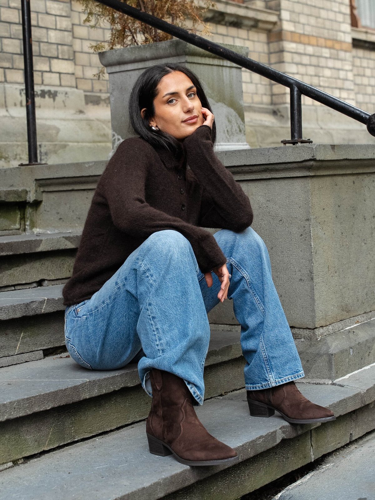 Roberto Rosso Western Boot Low Dark Brown