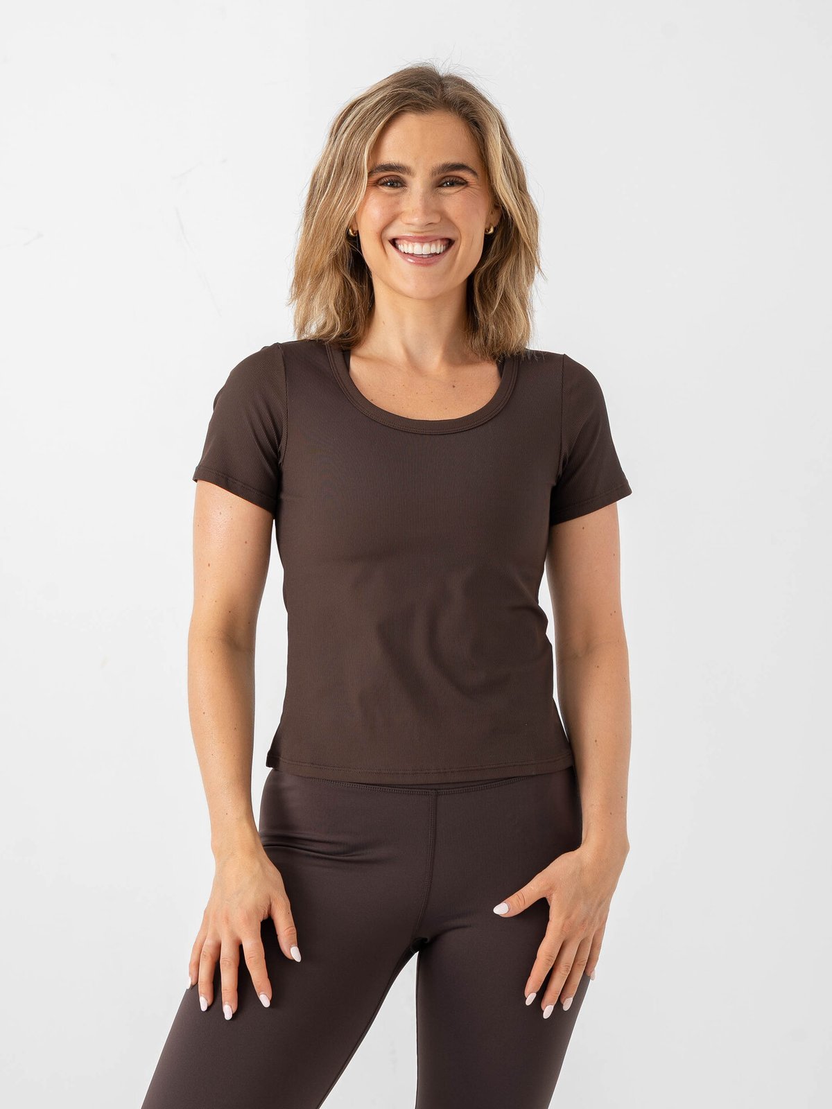 Röhnisch Rib Drymotion Tee Brun