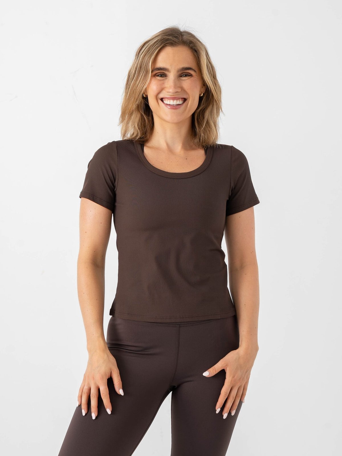 Röhnisch Rib Drymotion Tee Brun