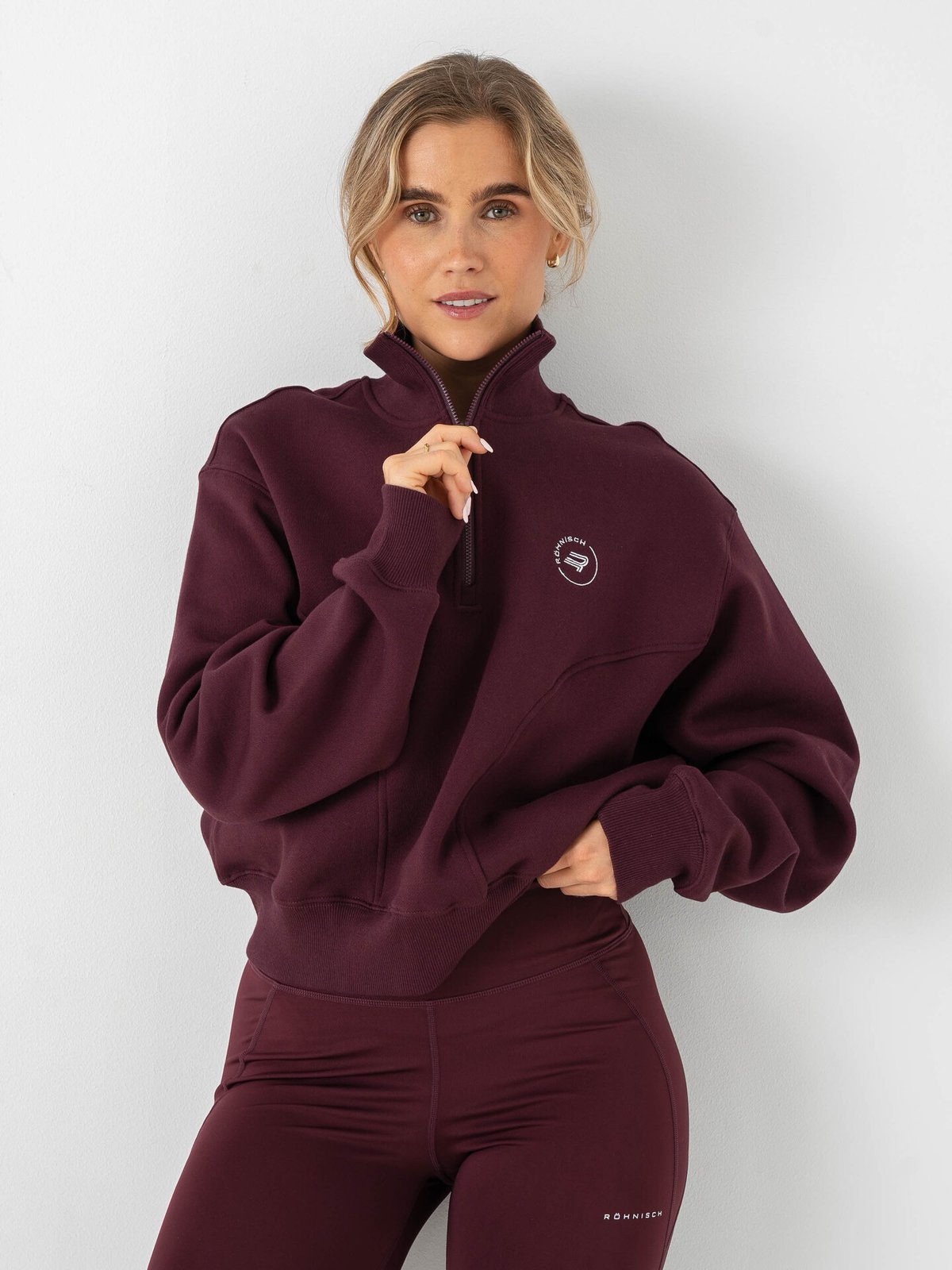 Röhnisch Base Sweat Half Zip Burgunder