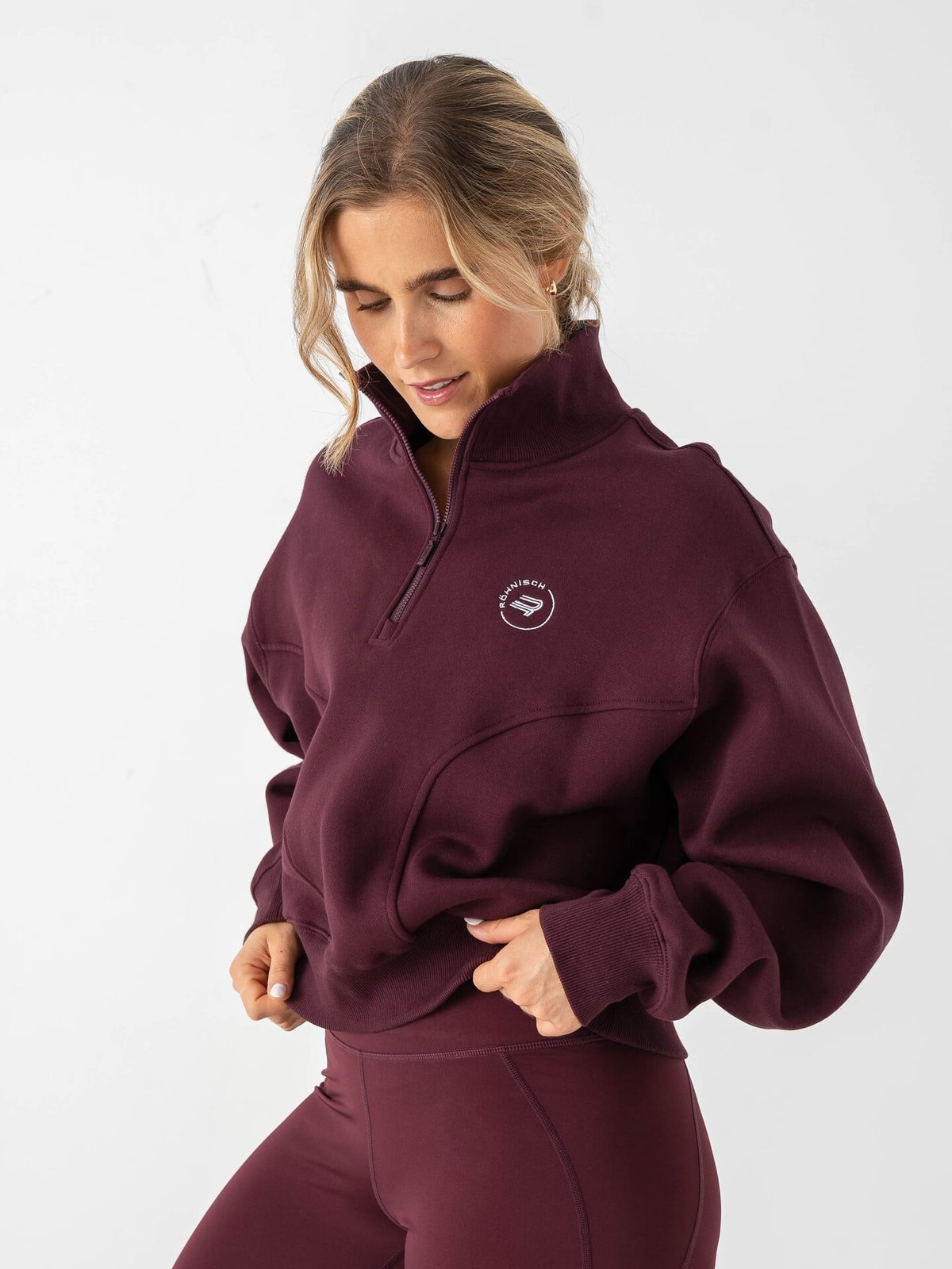 Röhnisch Base Sweat Half Zip Burgunder