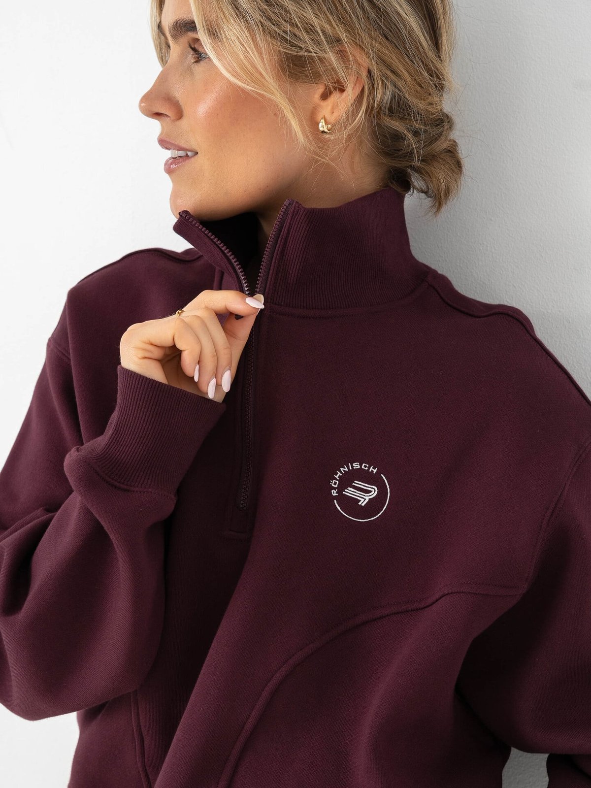 Röhnisch Base Sweat Half Zip Burgunder