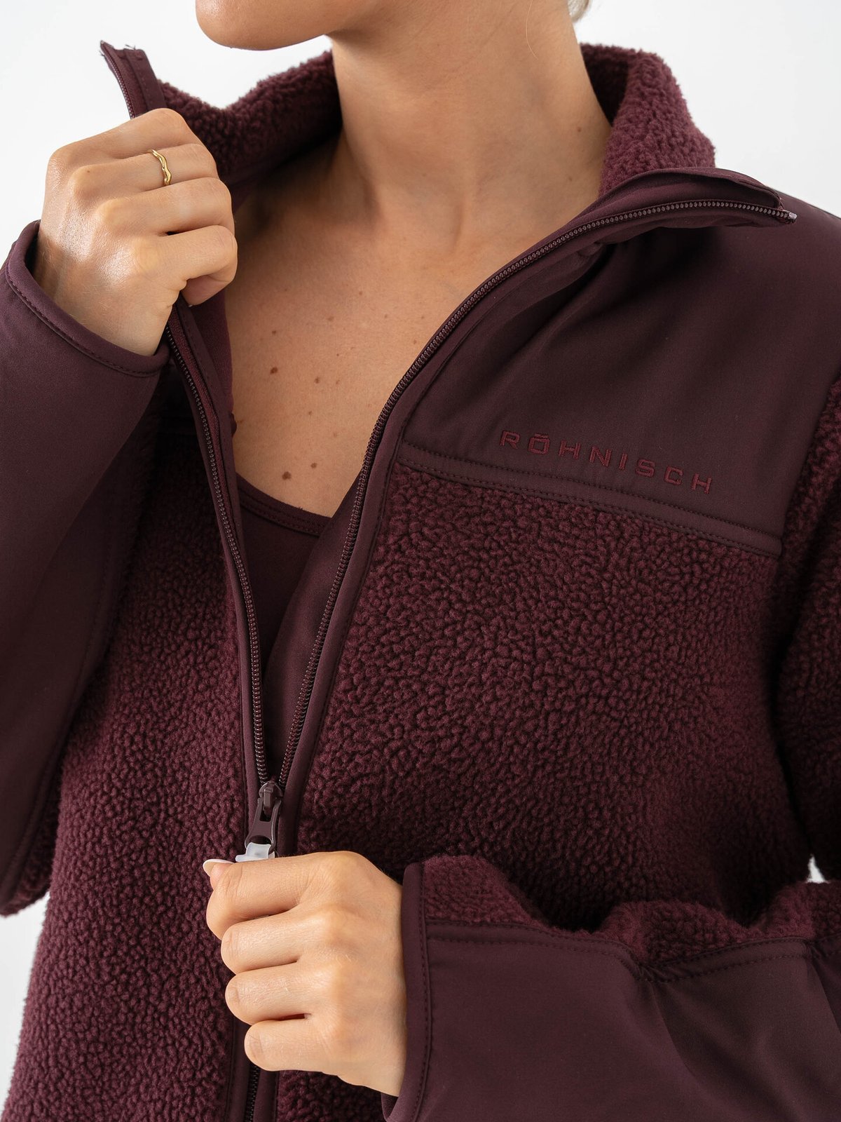 Röhnisch Phoebe Pile Jacket Burgunder