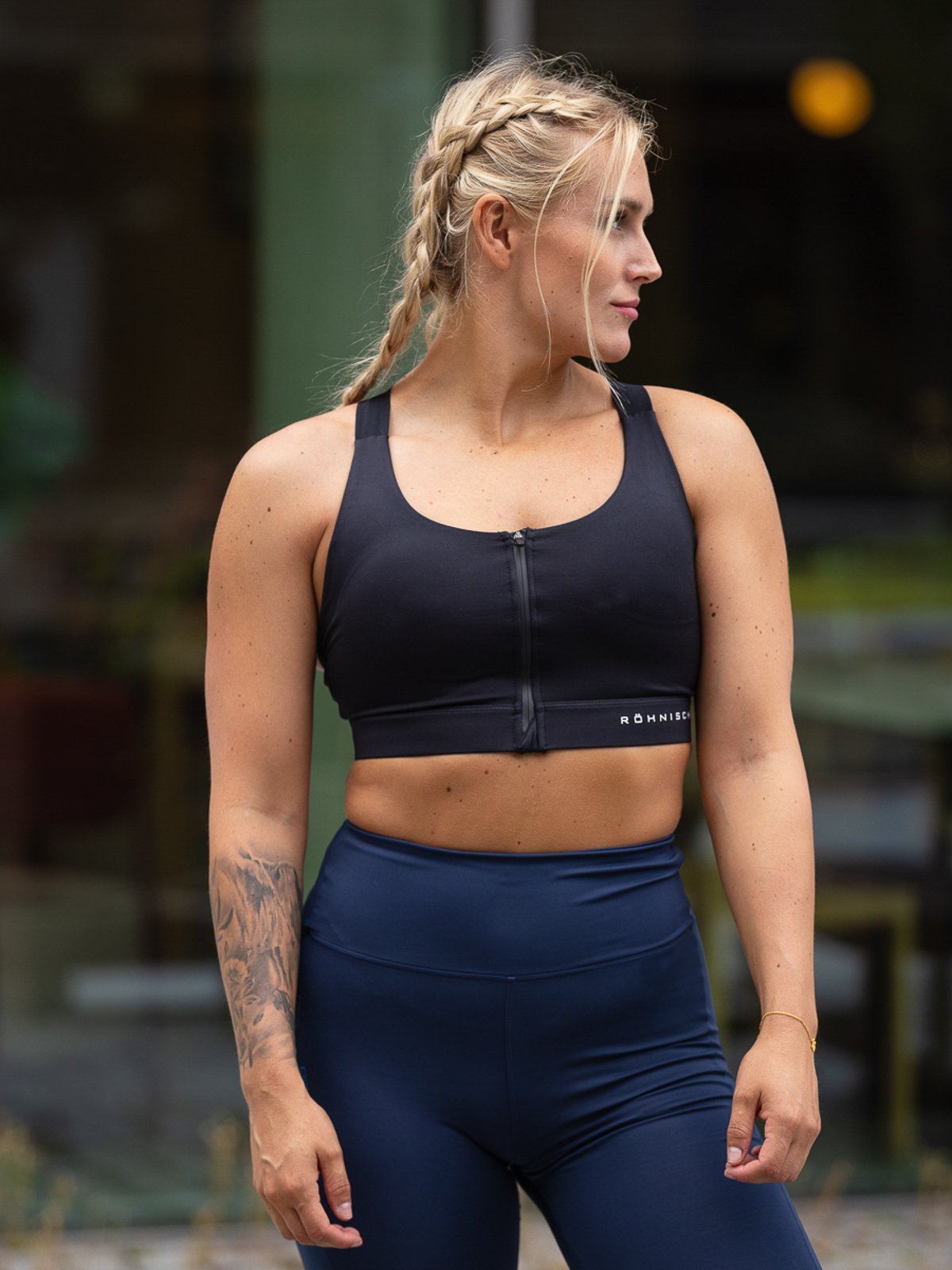 Röhnisch Zip Up Sportsbra Black