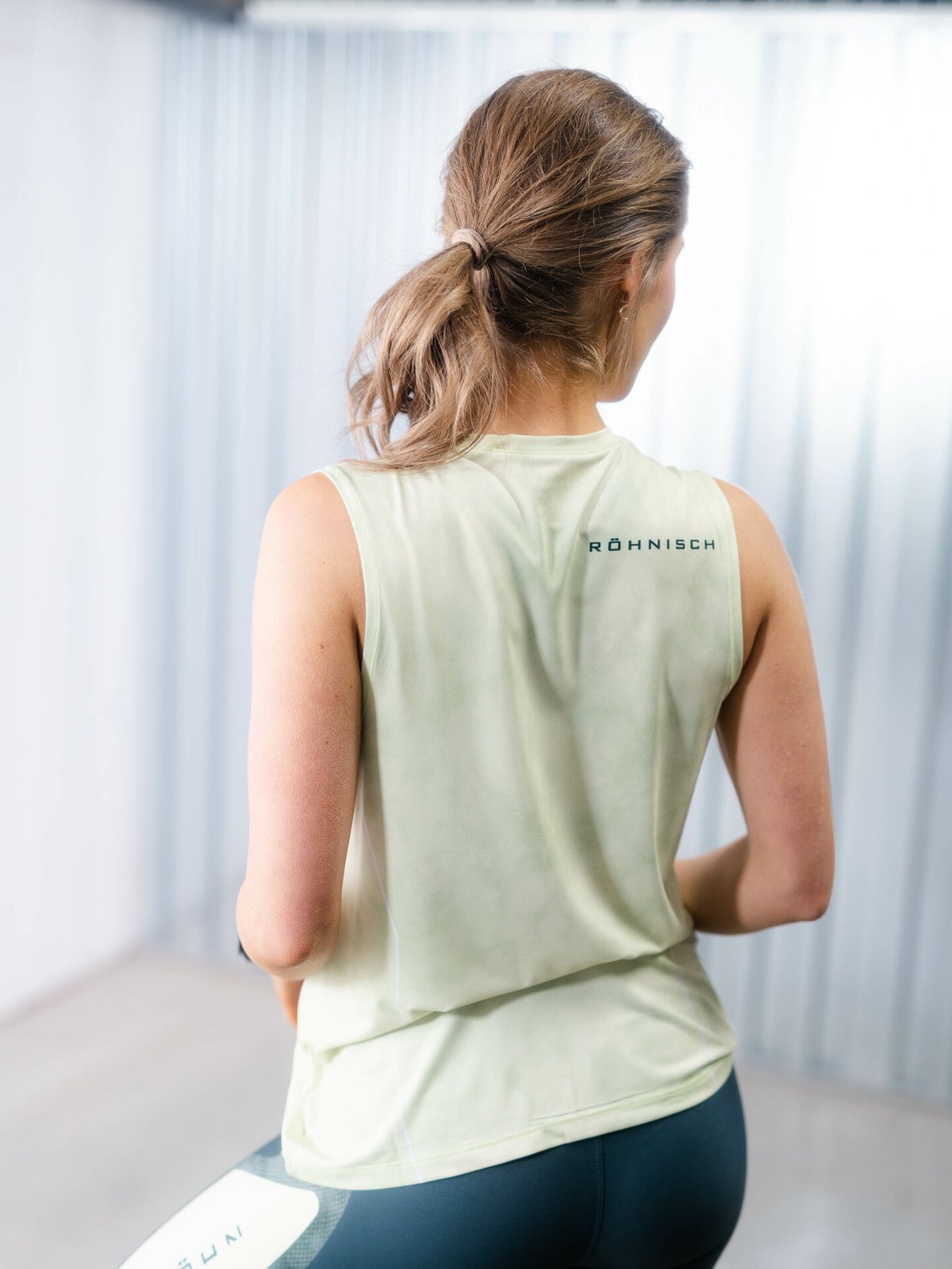 Röhnisch Block Printed Singlet Seafoam Mesh Print