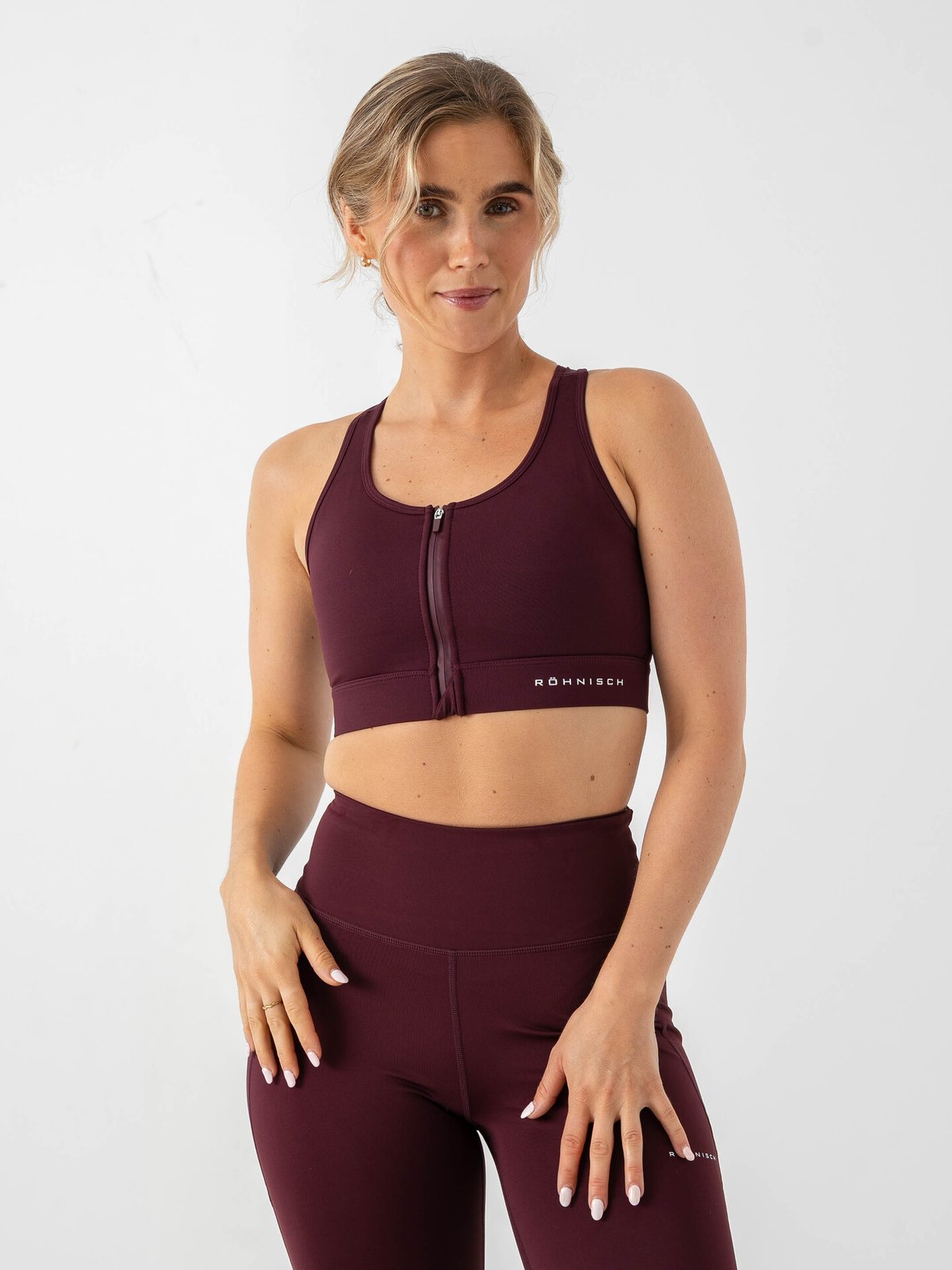 Röhnisch Essential Zip Sportsbra Burgunder