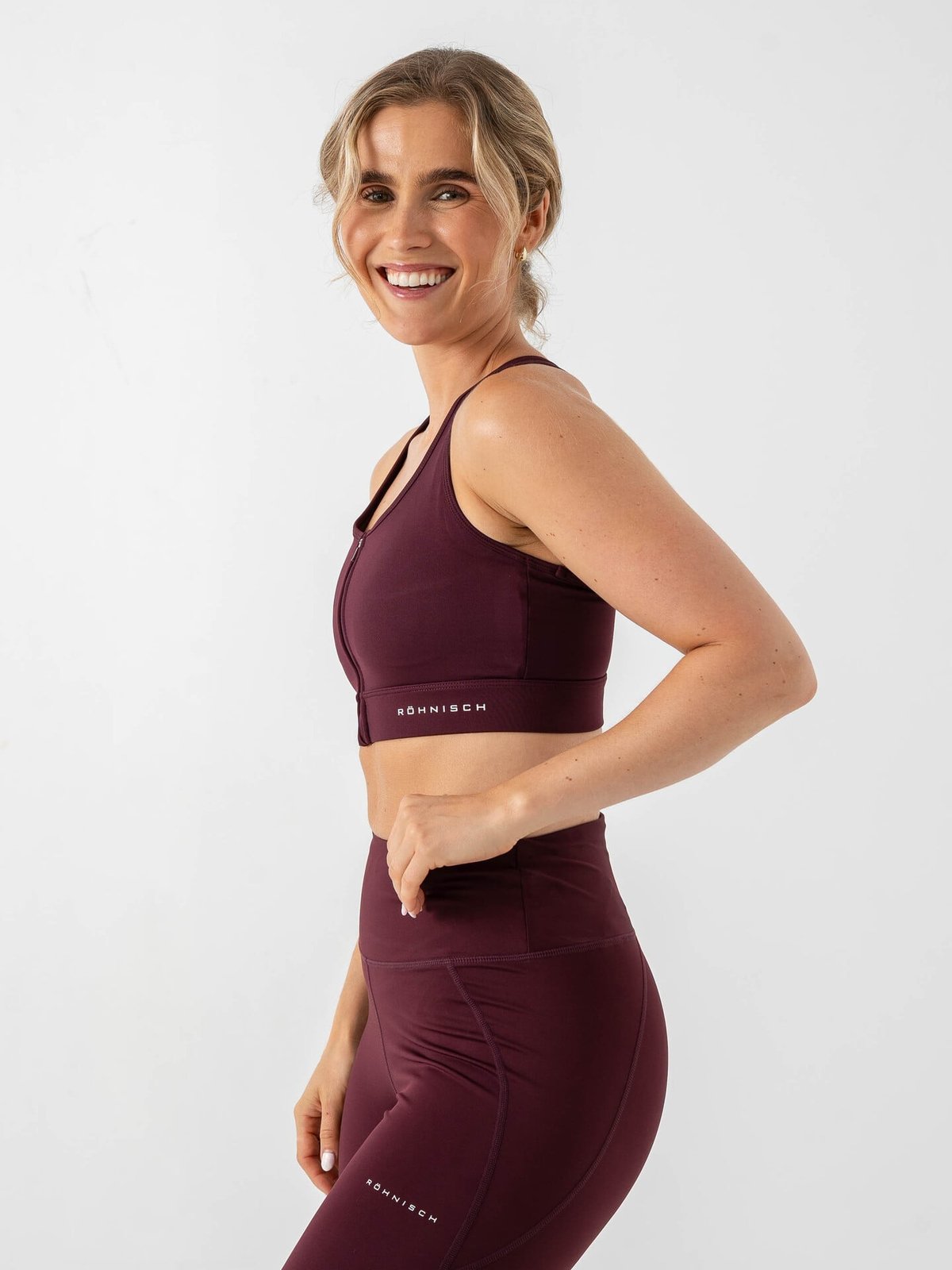 Röhnisch Essential Zip Sportsbra Burgunder