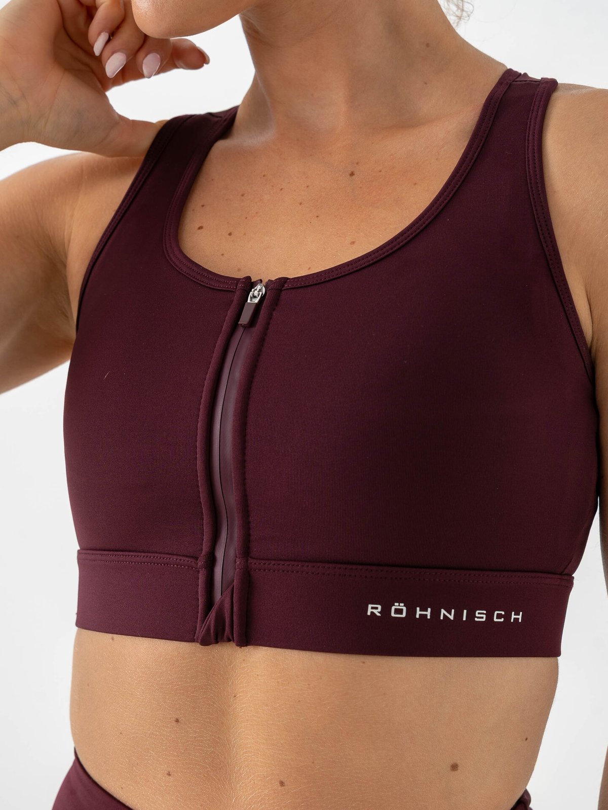 Röhnisch Essential Zip Sportsbra Burgunder