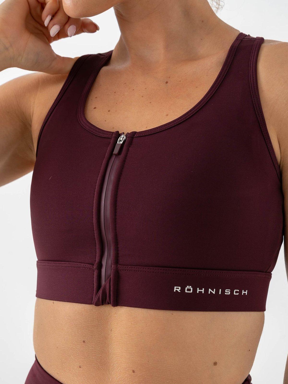 Röhnisch Essential Zip Sportsbra Burgunder