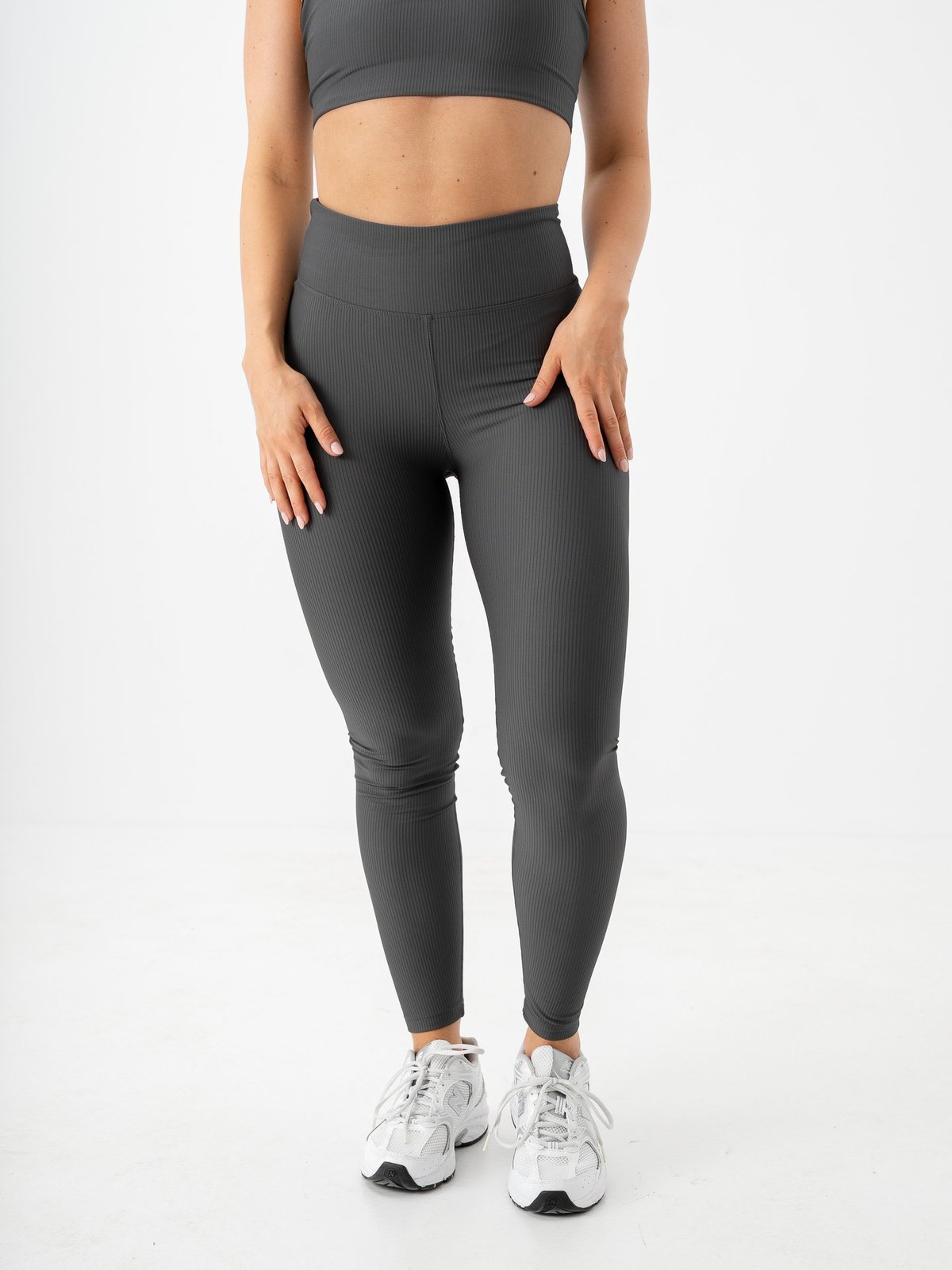 Röhnisch Ribbed R High Waist Tights Dark Shadow