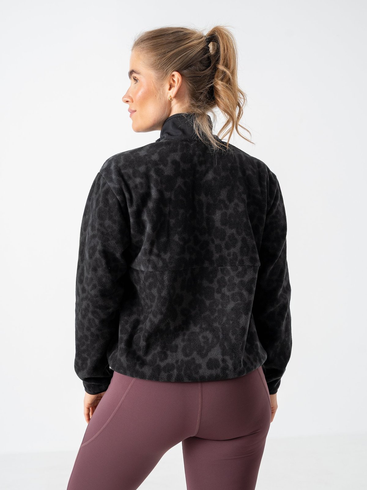 Röhnisch Thermal Half Zip Fleece Grey Leo Print